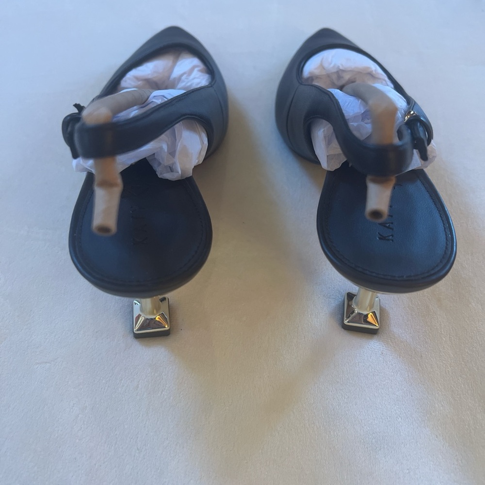Katy Perry Collections Oceanview Sling Back Coffee Faux Nappa Gold Heel size 8.5 - Picture 2 of 8